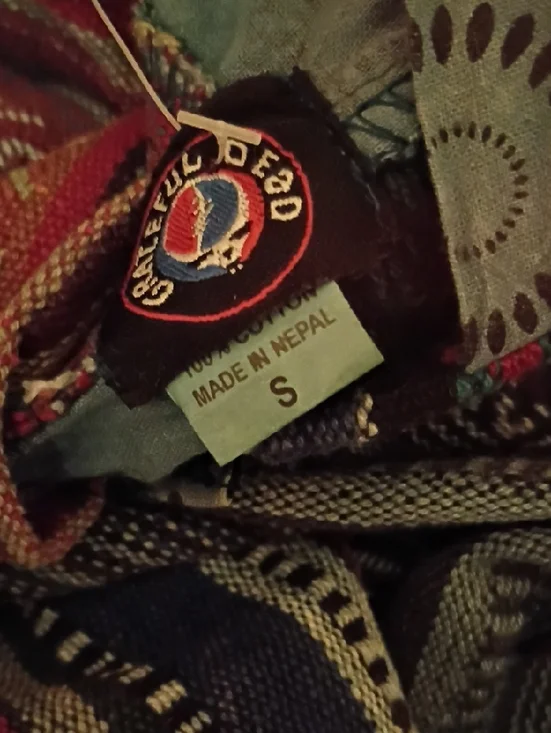 Grateful Dead Hooded Dress With Giant Embroidered Steal Your Face - Picture 7 of 8